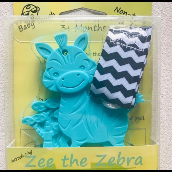 Brand New Zebra Teether with Clip - Picture 2 of 2